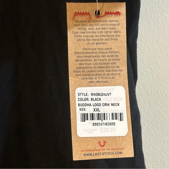 True Religion Buddha Logo T-shirt Black Size XXL NWT - Picture 6 of 13